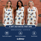 Friends in matching Women's Fourth Fizz Custom Face V-Neck Dress — a group gift photo