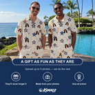 Friends in matching Men's Fourth Fizz Custom Face Shirt & Shorts Set — a group gift photo