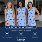 Friends in matching Women's Yankee Doodle Custom Face V-Neck Dress — a group gift photo