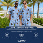 Friends in matching Men's Yankee Doodle Custom Face Shirt & Shorts Set — a group gift photo