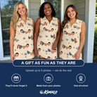Friends in matching Women's Freedom Shades Custom Face V-Neck Dress — a group gift photo