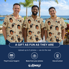 Friends in matching Men's Freedom Shades Custom Face Hawaiian Shirt — a group gift photo