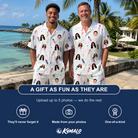 Friends in matching Men's Boom Banner Custom Face Shirt & Shorts Set — a group gift photo