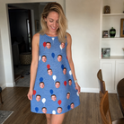 Real-life photo of someone wearing Women's Patriot Pop Custom Face Tank Dress — custom faces printed all-over
