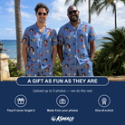 Friends in matching Men's Patriot Pop Custom Face Shirt & Shorts Set — a group gift photo