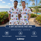 Friends in matching Men's Cousin Cookout Custom Face Shirt & Shorts Set — a group gift photo