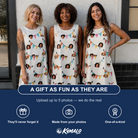 Friends in matching Women's Folksy Flutter Custom Face Tank Dress — a group gift photo