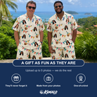 Friends in matching Men's Folksy Flutter Custom Face Shirt & Shorts Set — a group gift photo