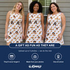 Friends in matching Women's Frank Feast Custom Face Tank Dress — a group gift photo