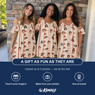 Friends in matching Women's Home Huddle Custom Face Off-Shoulder Dress — a group gift photo