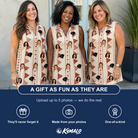 Friends in matching Women's Home Huddle Custom Face V-Neck Dress — a group gift photo