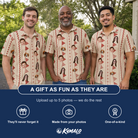 Friends in matching Men's Home Huddle Custom Face Polo Shirt — a group gift photo