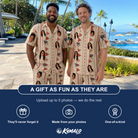 Friends in matching Men's Home Huddle Custom Face Shirt & Shorts Set — a group gift photo