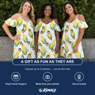 Friends in matching Women's Cob Together Custom Face Off-Shoulder Dress — a group gift photo