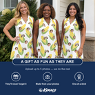 Friends in matching Women's Cob Together Custom Face V-Neck Dress — a group gift photo