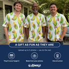 Friends in matching Men's Cob Together Custom Face Polo Shirt — a group gift photo