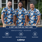 Friends in matching Men's Pearlwing Promise Custom Face Polo Shirt — a group gift photo