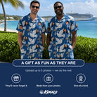 Friends in matching Men's Pearlwing Promise Custom Face Shirt & Shorts Set — a group gift photo