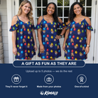 Friends in matching Women's Stringlight Soirée Custom Face Off-Shoulder Dress — a group gift photo