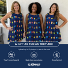 Friends in matching Women's Stringlight Soirée Custom Face Tank Dress — a group gift photo