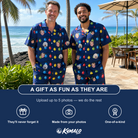 Friends in matching Men's Stringlight Soirée Custom Face Shirt & Shorts Set — a group gift photo