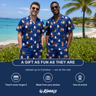 Friends in matching Men's Marzipan Marina Custom Face Shirt & Shorts Set — a group gift photo
