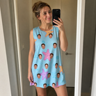 Real-life photo of someone wearing Women's Nautical Nuptials Custom Face Tank Dress — custom faces printed all-over