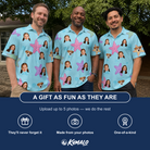 Friends in matching Men's Nautical Nuptials Custom Face Polo Shirt — a group gift photo