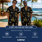 Friends in matching Men's Shoreline Cheers Custom Face Shirt & Shorts Set — a group gift photo