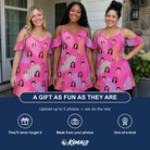 Friends in matching Women's Swaying Sweethearts Custom Face Off-Shoulder Dress — a group gift photo