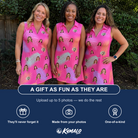 Friends in matching Women's Swaying Sweethearts Custom Face V-Neck Dress — a group gift photo
