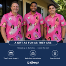 Friends in matching Men's Swaying Sweethearts Custom Face Polo Shirt — a group gift photo