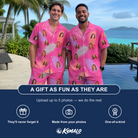 Friends in matching Men's Swaying Sweethearts Custom Face Shirt & Shorts Set — a group gift photo