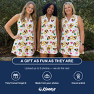 Friends in matching Women's Saltkissed Circles Custom Face V-Neck Dress — a group gift photo