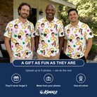 Friends in matching Men's Saltkissed Circles Custom Face Polo Shirt — a group gift photo