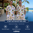Friends in matching Men's Saltkissed Circles Custom Face Shirt & Shorts Set — a group gift photo