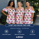 Friends in matching Women's Joined Jetty Custom Face Off-Shoulder Dress — a group gift photo