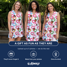Friends in matching Women's Joined Jetty Custom Face V-Neck Dress — a group gift photo