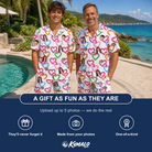 Friends in matching Men's Joined Jetty Custom Face Shirt & Shorts Set — a group gift photo