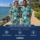 Friends in matching Men's Altar Aviary Custom Face Shirt & Shorts Set — a group gift photo