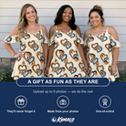 Friends in matching Women's Cove Connections Custom Face Off-Shoulder Dress — a group gift photo