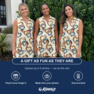 Friends in matching Women's Cove Connections Custom Face V-Neck Dress — a group gift photo