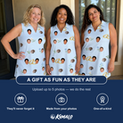 Friends in matching Women's Sandbar Signets Custom Face V-Neck Dress — a group gift photo