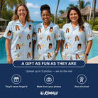 Friends in matching Women's Sandbar Signets Custom Face Hawaiian Shirt — a group gift photo