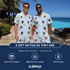 Friends in matching Men's Sandbar Signets Custom Face Shirt & Shorts Set — a group gift photo