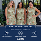 Friends in matching Women's Seaglass Serenade Custom Face V-Neck Dress — a group gift photo
