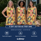 Friends in matching Women's Leisure Lovers Custom Face Tank Dress — a group gift photo