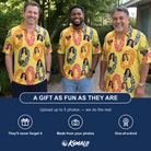 Friends in matching Men's Leisure Lovers Custom Face Polo Shirt — a group gift photo