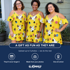 Friends in matching Women's Dovebound Daydream Custom Face Off-Shoulder Dress — a group gift photo
