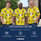 Friends in matching Men's Dovebound Daydream Custom Face Polo Shirt — a group gift photo